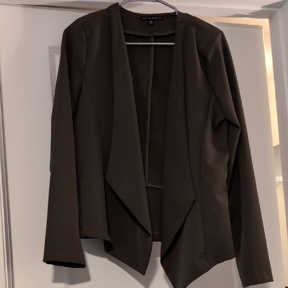 Calvin Klein Olive Open Front Blazer